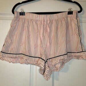 Victoria's Secret Women's Sleep Shorts - Pink Vertical Stripes - Size L